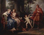 Venus convinces Helen to go with Paris Angelica Kauffmann